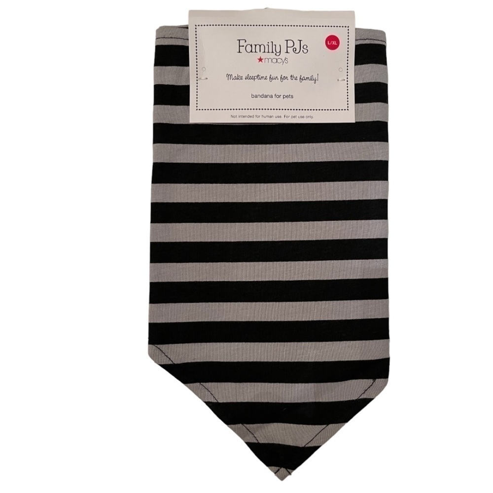Macy’s Grey & Black Striped Halloween Boo Crew Pet Bandana L/XL